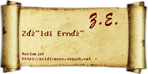 Zöldi Ernő névjegykártya